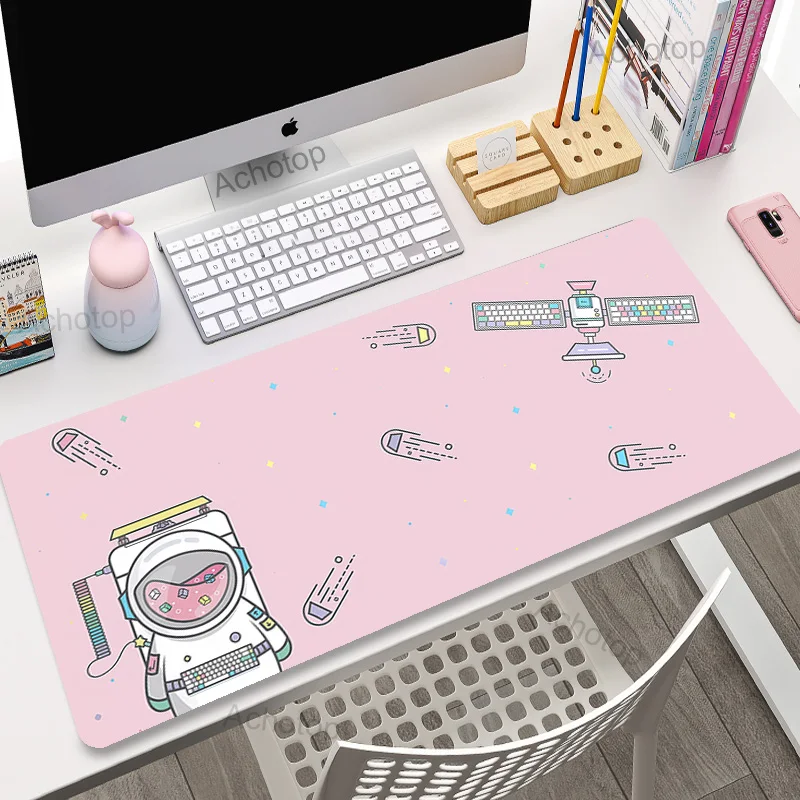 

Pink Cute Large Mouse Pad Gamer Astronaut Gaming Mouse Mat XL Mousepad Office Accessories for Desk Mat 90x40 Extend Mouse Carpet