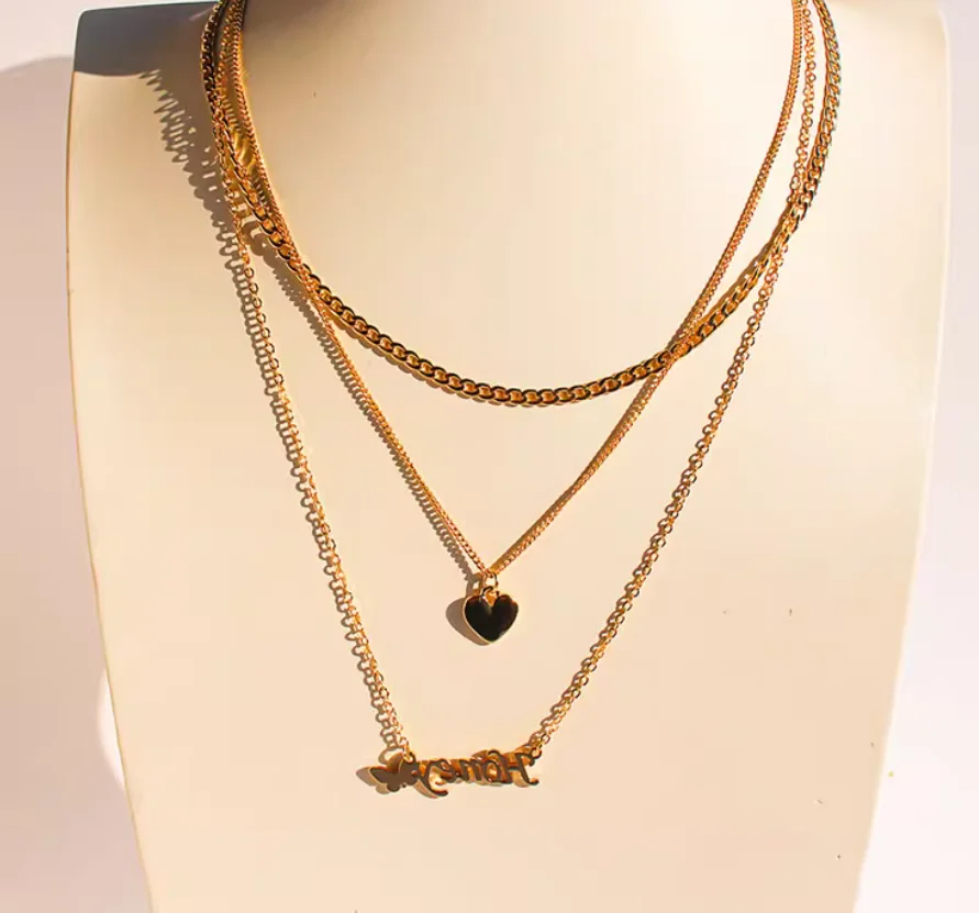 Foreign trade jewelry niche senior Flash diamond pendant necklace texture love sweater chain
