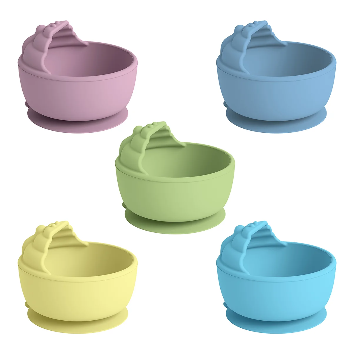 1PC Mother Kids Baby Silicone Suction Bowls For Kids Waterproof Baby Feeding Dishes Plates Children's Tableware Dishes Kitchenwa