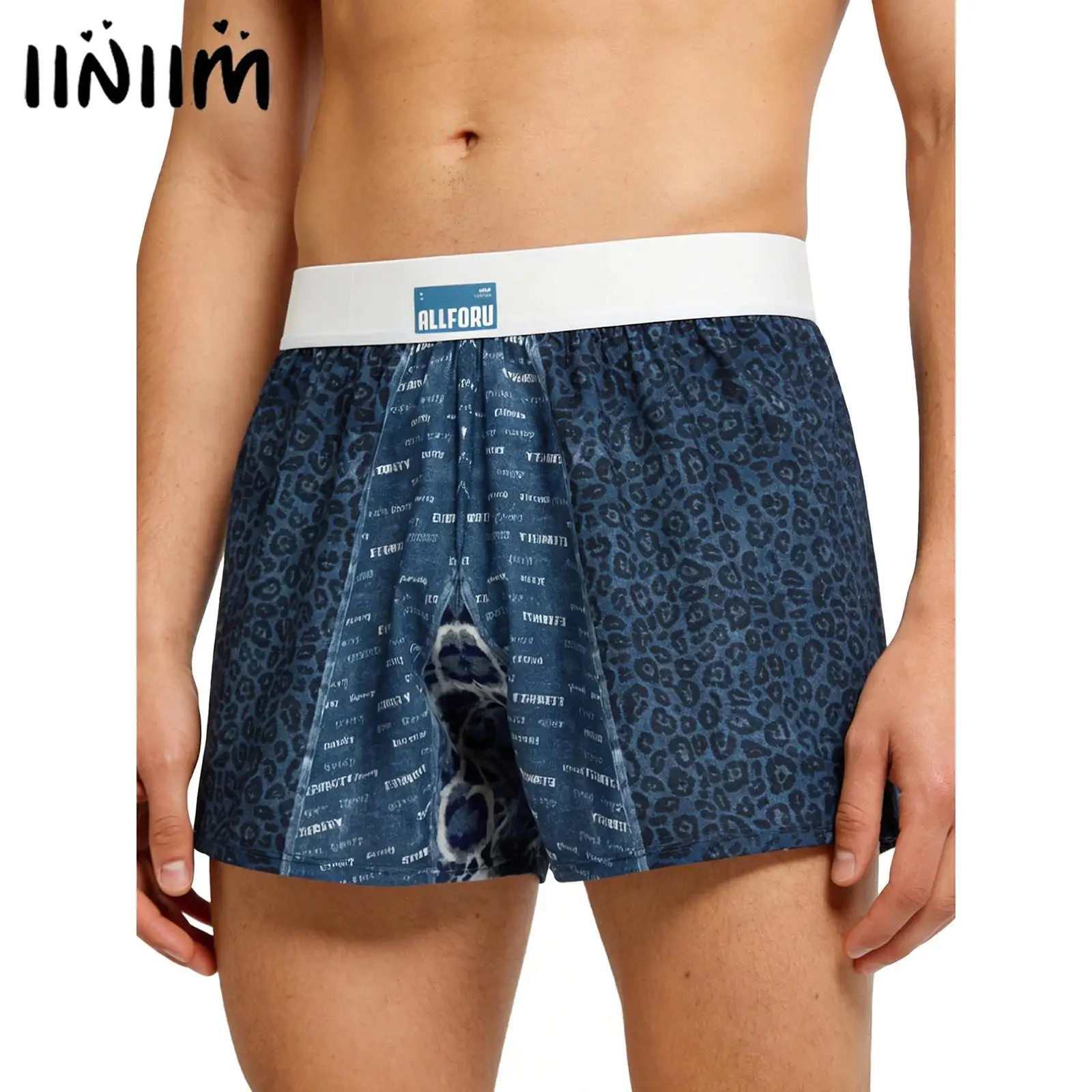 

Мужские шорты-боксеры, штаны для сна с леопардовым принтом, многофункциональное удобное свободное нижнее белье, пижамы, повседневные мужские шорты