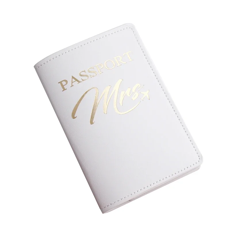 Mr Mrs Lover Couple Passport Cover Embroidery Letter Women Men Travel Wedding Passport Cover Holder Travel Case CH26