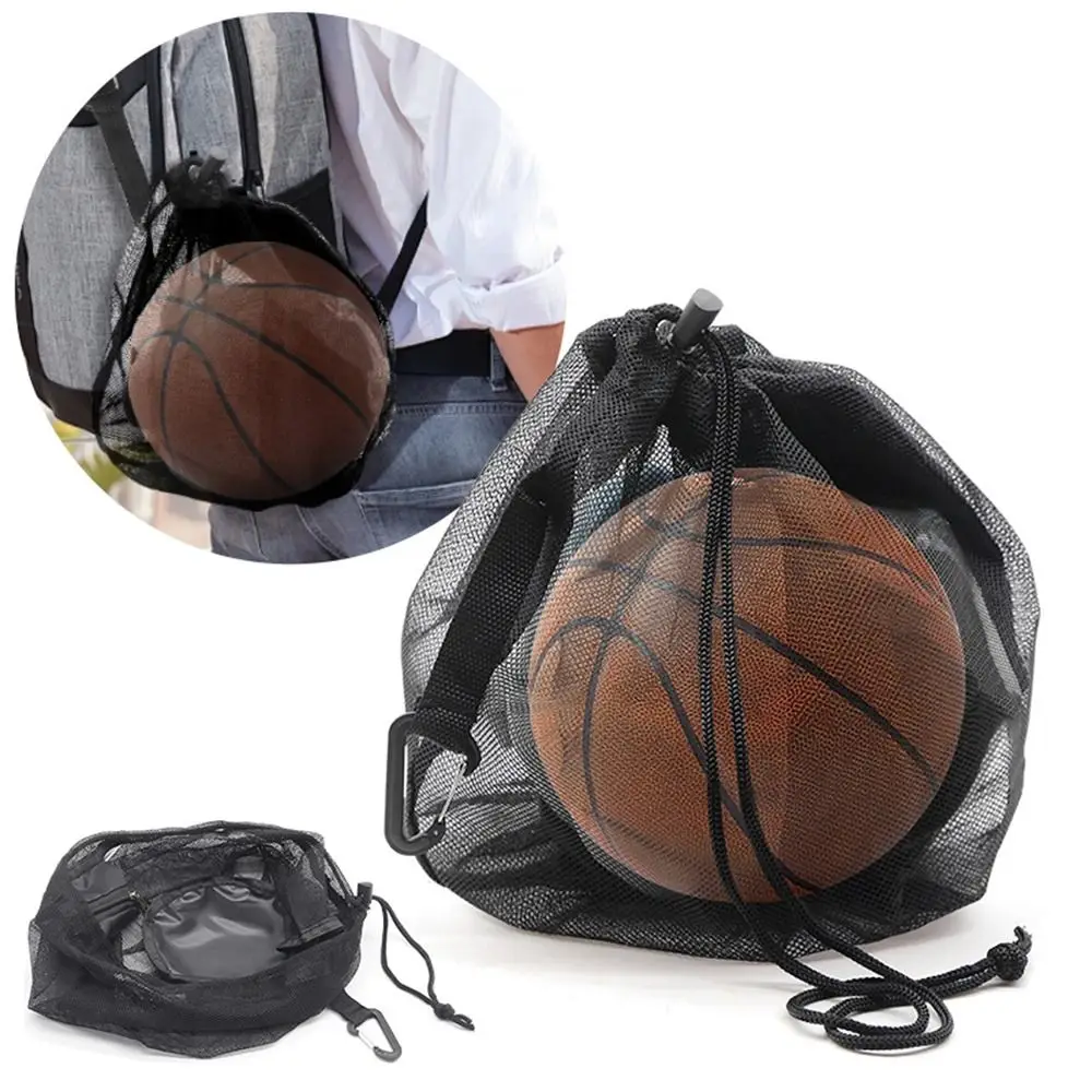 Verstellbare Einzeltasche für Basketball, multifunktionale Netz-Umhängetasche mit Kordelzug, 16 l, müheloses Tragen, Reise-Aufbewahrungstasche