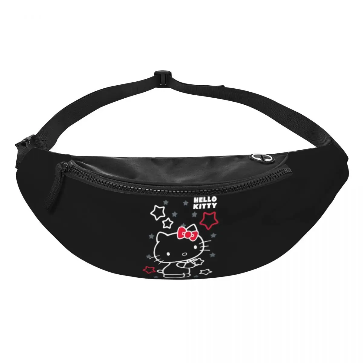 Custom Hello Kitty Fanny Pack Men Women Fashion Kitty White Crossbody Waist Bag for Running Phone Money Pouch