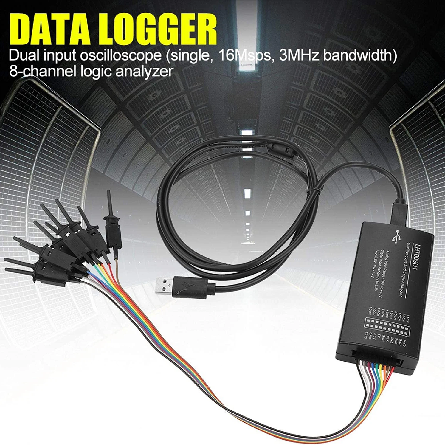 LHT00SU1 Logic Analyzer Virtual Oscilloscope  8-channel Multi-Function Signal Generator with 16Msps Sampling Rate I2C SPI CAN