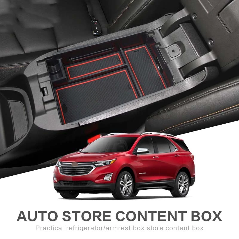 

for Chevrolet Equinox 2017 2018 3th Gen 2017 2018 Armrest Box Storage Stowing Tidying Car Styling Interior Accessories Stickers