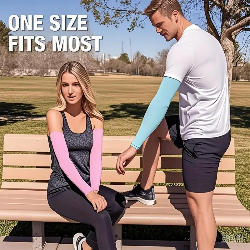 8 paires de manchons de bras rafraîchissants sans couture, couleur unie, protection UV, en soie glacée, pour la conduite, le cyclisme, les sports de plein air, unisexe