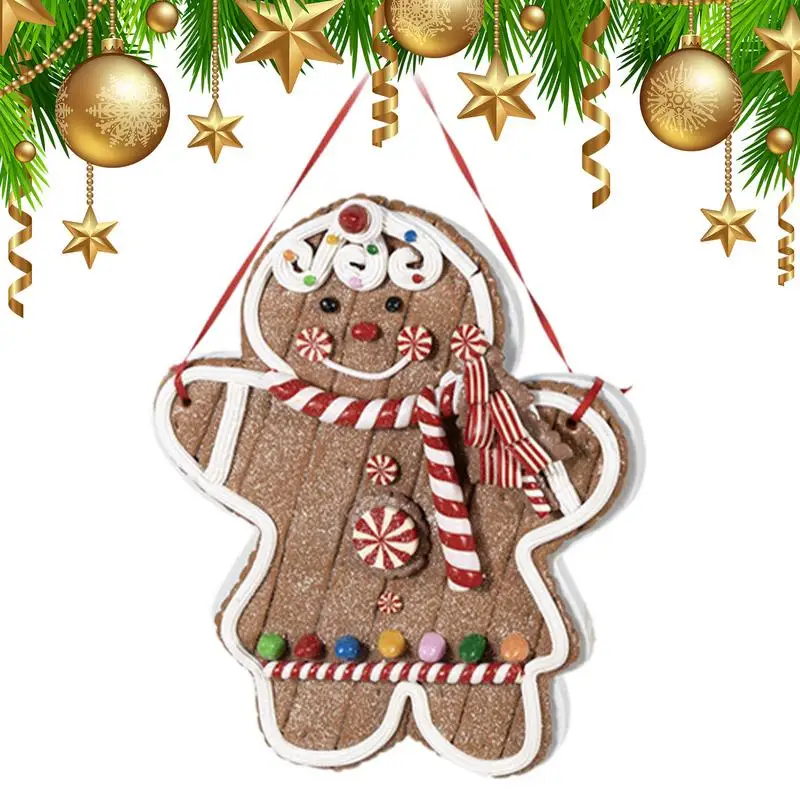 Gingerbread Man Ornament Hexagonal Cookies Snowman Home Decor For Christmas Tree Hangable Gingerbread Christmas Decorations