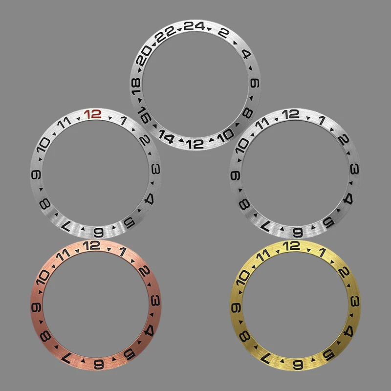 

38mm Tilt Aluminum Bezel Insert Rings Fits GMT SRPD SUB SKX007 SKX009 Watch Case NH35 NH36 Movement Mens Watch Refit Accessories