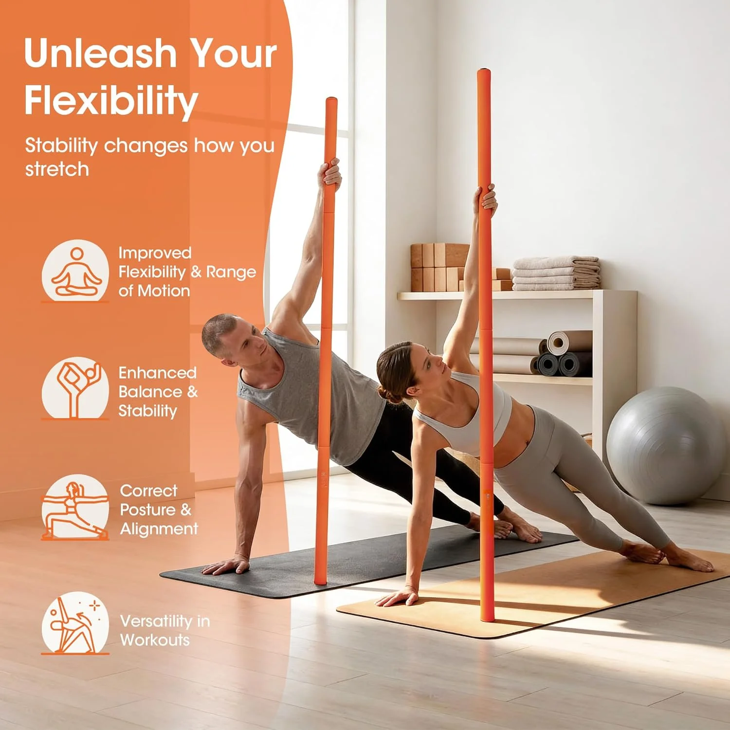 Tongkat Yoga, Tongkat Mobilita - Yoga Fitness Trainer ulasan dan harga