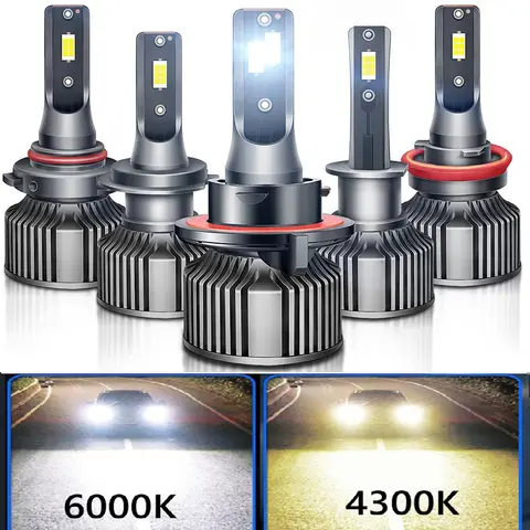 Faro LED H11 4300K luz antiniebla 9007 HB5 9006 9005 HB3 HB4 H19 H11B H4 5202 H7 H13 9008 H16 PSX24W PSX26W luz para coches 12V 2 uds