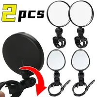 1/2PCS Universal Bicycle Mirror Handlebar Mount 360 Degree Rotating Wide Angle Handlebar Mirror Motorcycle Bike Accessories