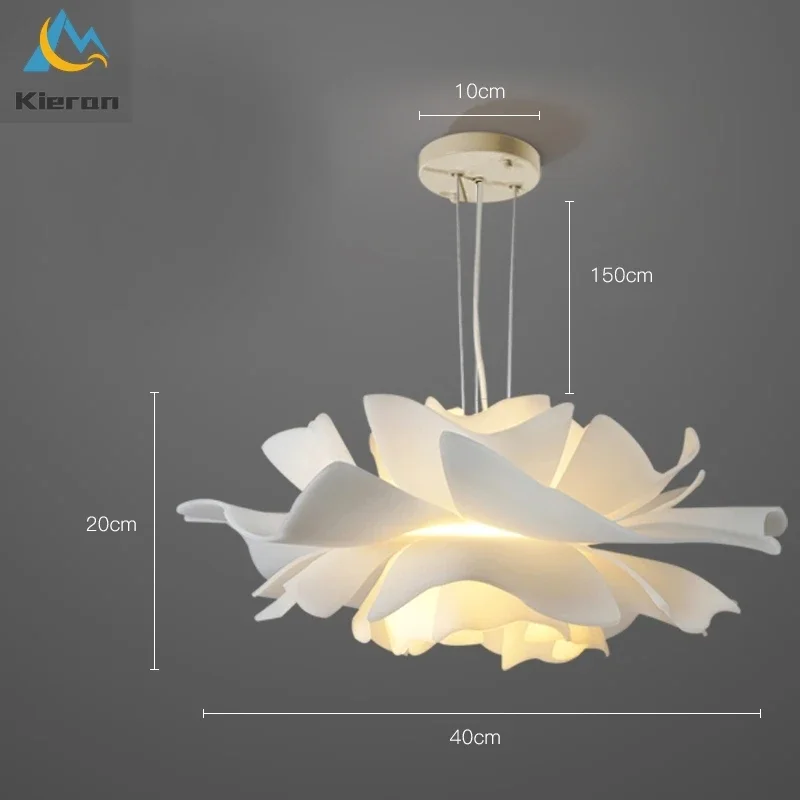 Nordic Modern Simple LED Chandelier Bedroom Restaurant Study Brights Acrylic Pendant Light Living Room Decor Flower Pendant Lamp