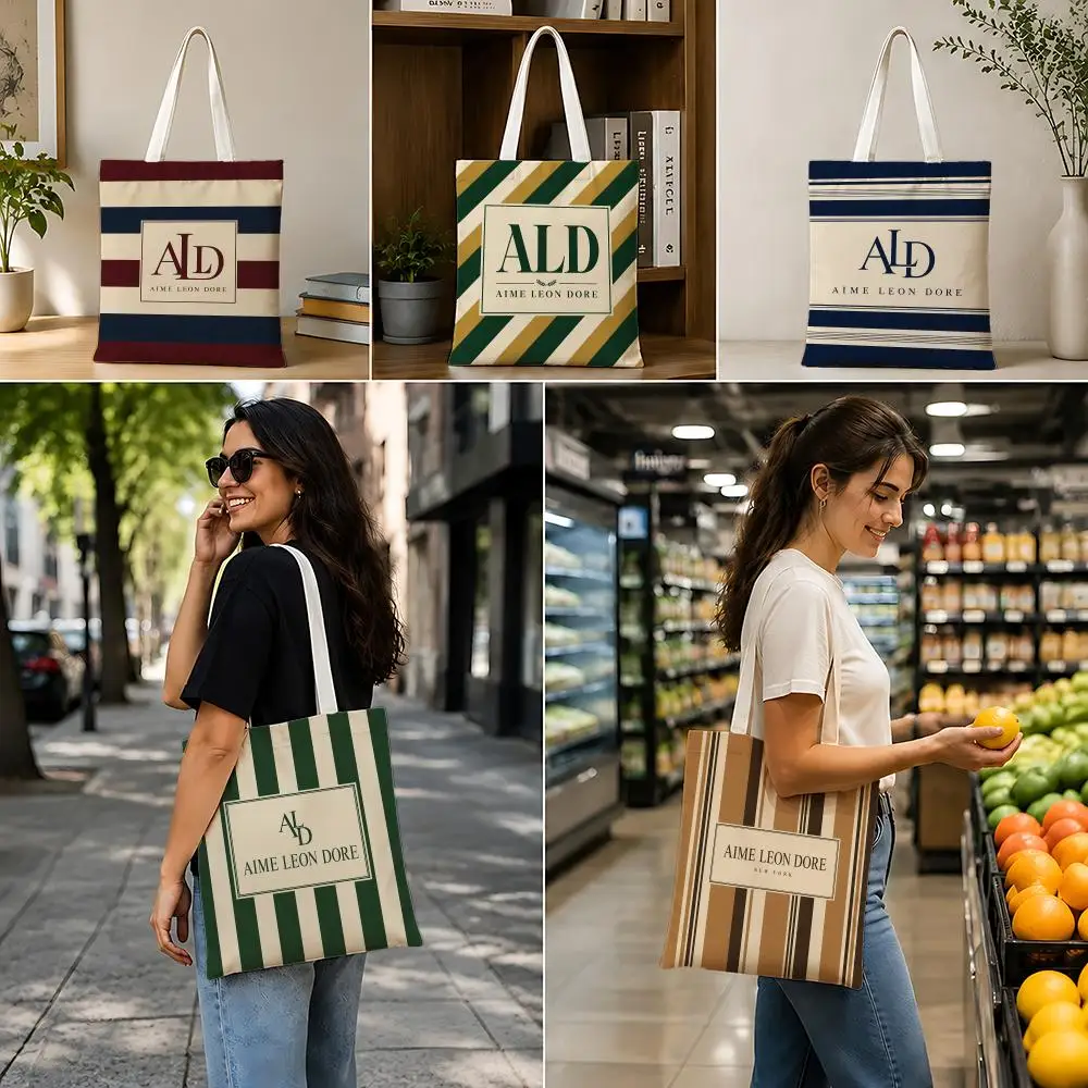 Sacs de rangement Aimé Leon DoreS, sac en toile léger et pliable, sac de shopping réutilisable avec bandoulière