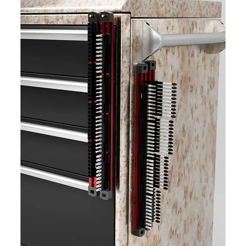 1Pcs 6.35mm Screwdriver Bits Holder Batch Head 40 Holes Sleeve Storage Rack Aluminium Alloy with Magnetic Tool Organizer