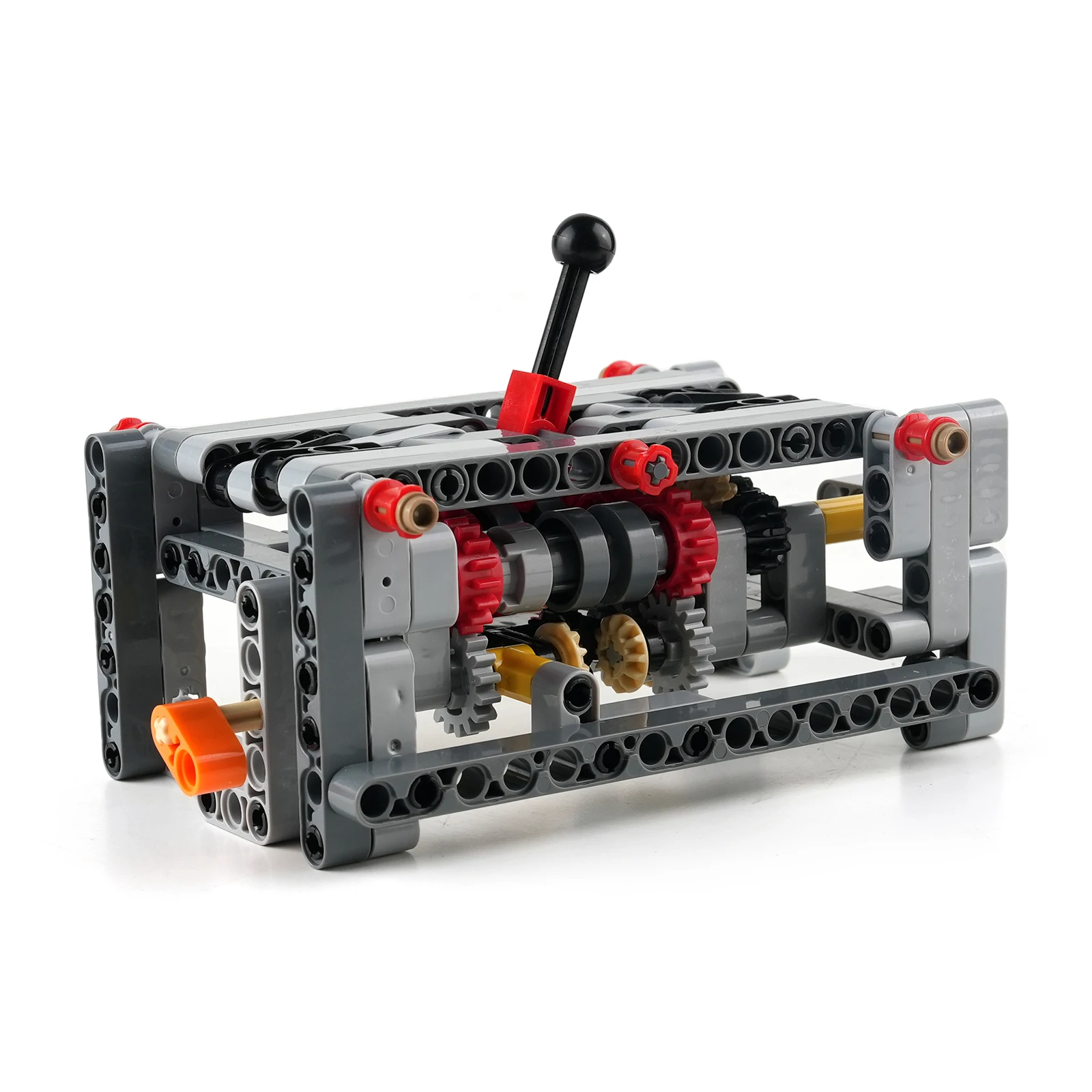 Caixa de velocidades de 5 velocidades com engrenagem de partículas pequenas reversas, kit diy, modelo de transmissão manual, conjunto de blocos de construção educacionais