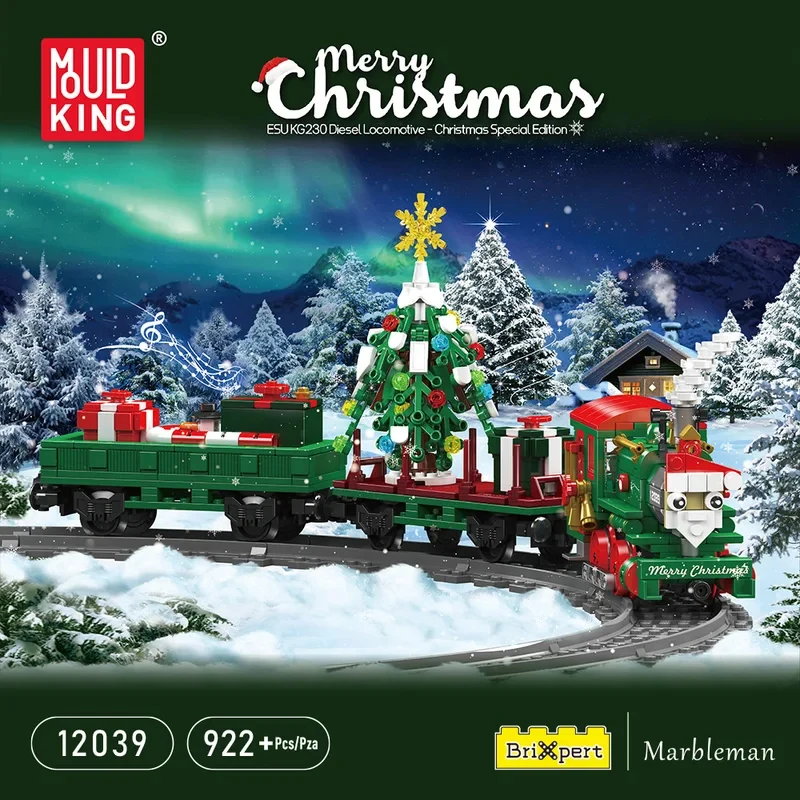 

MOULD KING 12039 Christmas Special Edition Train ESU KG230 Diesel Locomotive Electric Remote Control Building Blocks Toy Gifts