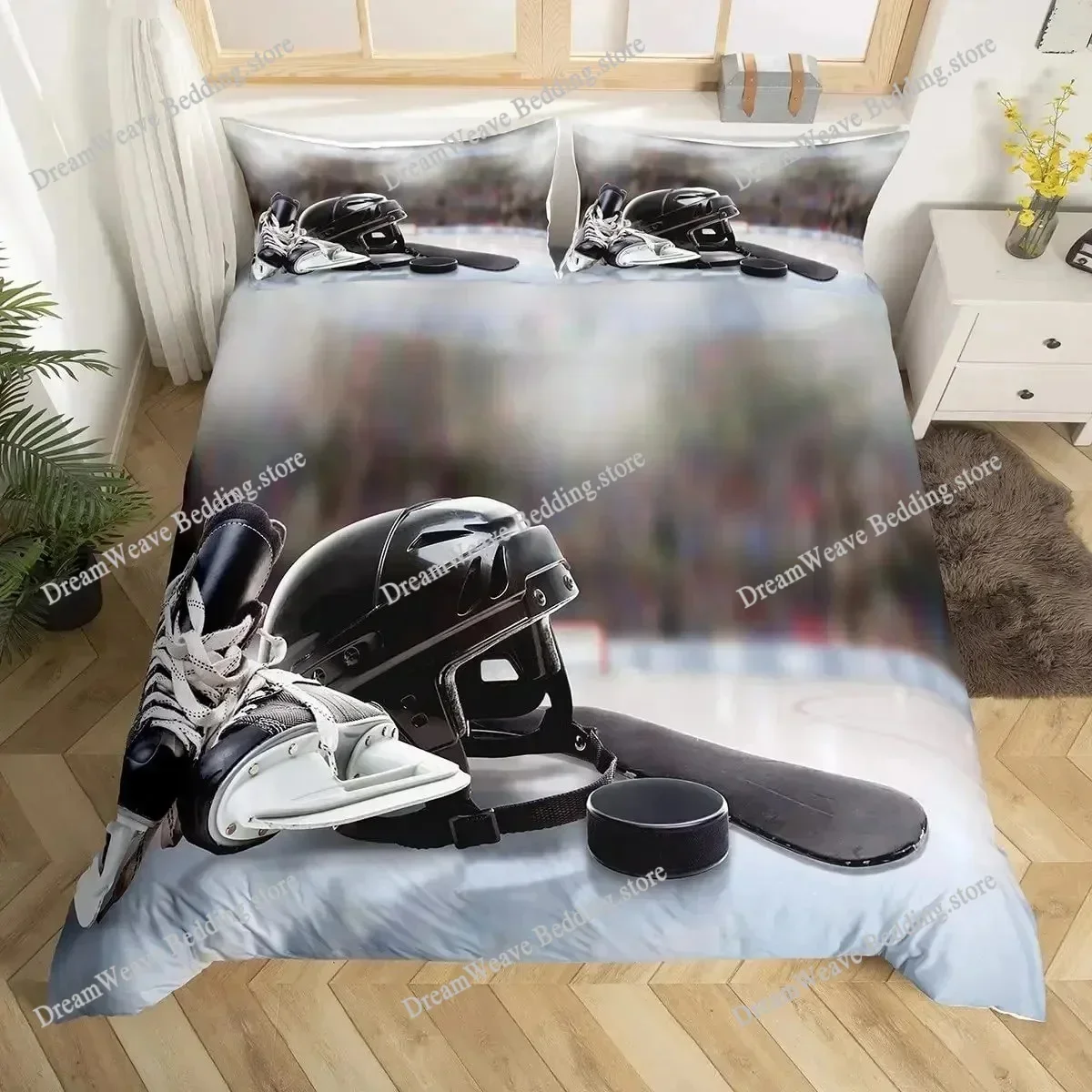 Hockey Player Ice Hockey Bedding Set Duvet Cover 3d Bedding Fashion Design Decoration King Duvet Cover Set Double Bed Set