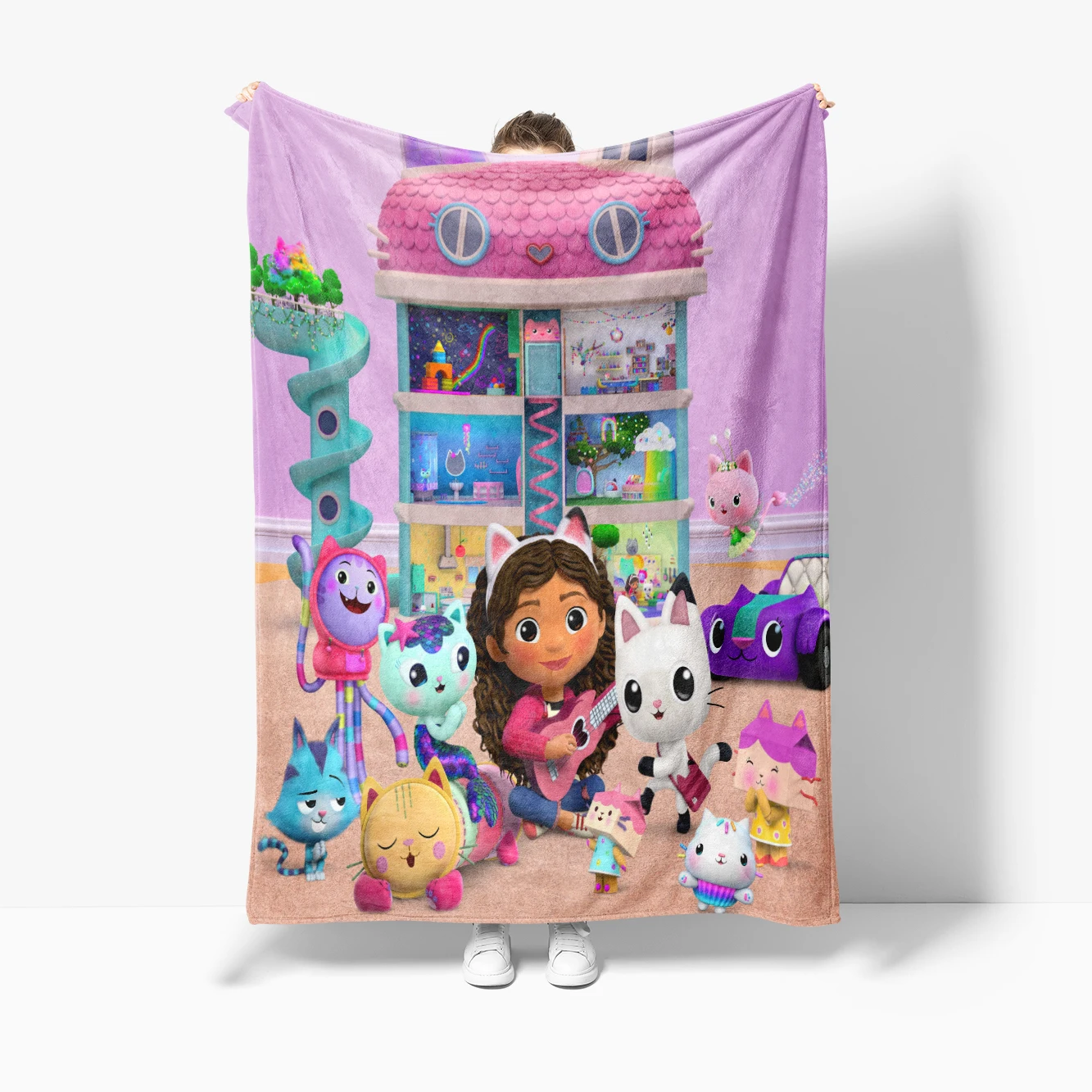 Flannel Blanket Sofa Winter G-Gabbys D-ollhouses Lovely Warm Bed Fleece Custom Fluffy Soft Blankets Microfiber Bedding Gift
