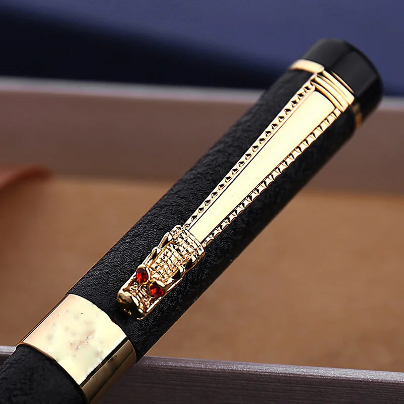 Luxury High Quality Hero Fountain Pen Frosted Black Golden Dragon Iraurita Ink Pen Stationery Office School Supplies New