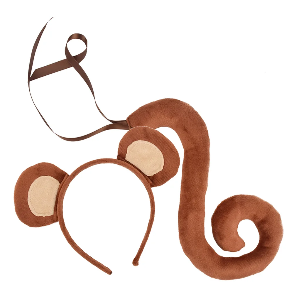 

Headgear Monkey Headband Tail Child Inflatable Costume Ears Cloth Animal for Kids