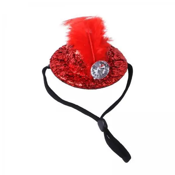 Pet Chicken Cap Small Feather Hat Decorative Adjustable Chin Strap for Hens Outdoor Party Photos