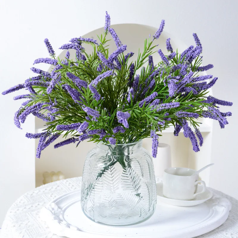 

Home Decor Wedding Garden Decoration Artificial Lavender 5 Heads Lavender Vanilla Pastoral Decoration Fake Flowers