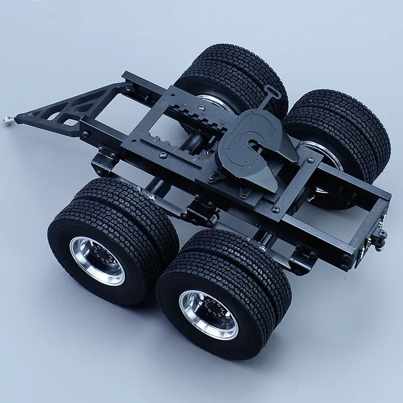 1/14 RC Truck All Metal 1&2 Axles Trailer with Traction Fifth-wheel for Tamiya RC Truck for SCANIA 770S for VOLVO FH16 for MAN