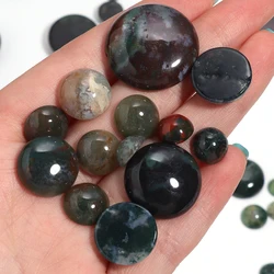 5-10pcs/lot Natural Stone Cabochon Beads Round Flatback Indian Agat Jade Cabochon For DIY Jewelry Making Rings Earrings Necklace