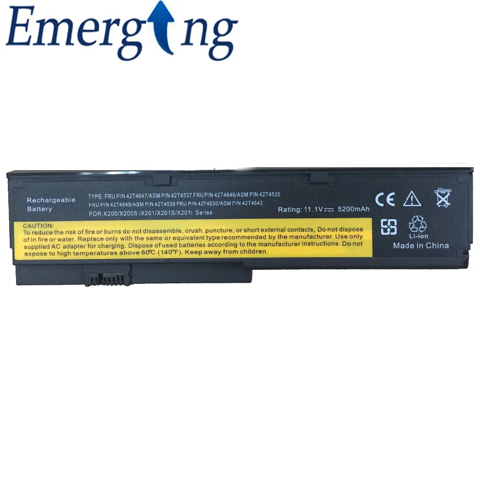 Laptop Battery For Lenovo ThinkPad X200 X200s X201 ASM 43R9254 42T4537 42T4541