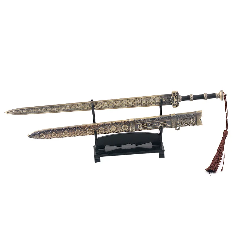 박물관 소장품 30cm 영감을 받은 고왕 관자도 복제품 금속 소재 수집용 무기 모델 선물 장식 코스프레 소품