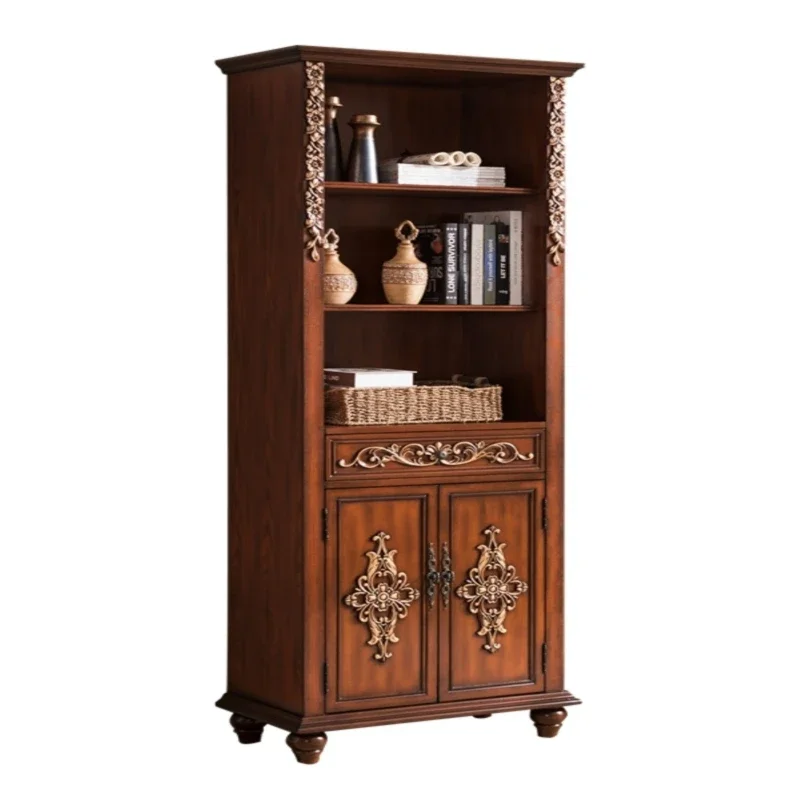 Solid wood vertical cabinet painted entrance locker display cabinet living room decoration