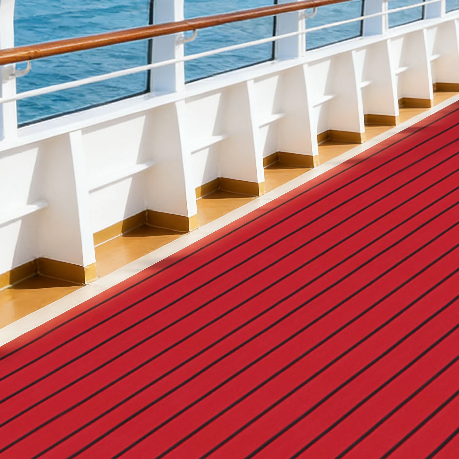 

Self-Adhesive EVA Foam Teak Boat Mat, 94.5x35.4in Anti-Slip Waterproof Marine Decking Floor Mat, DIY Cuttable for Yacht Gym Home