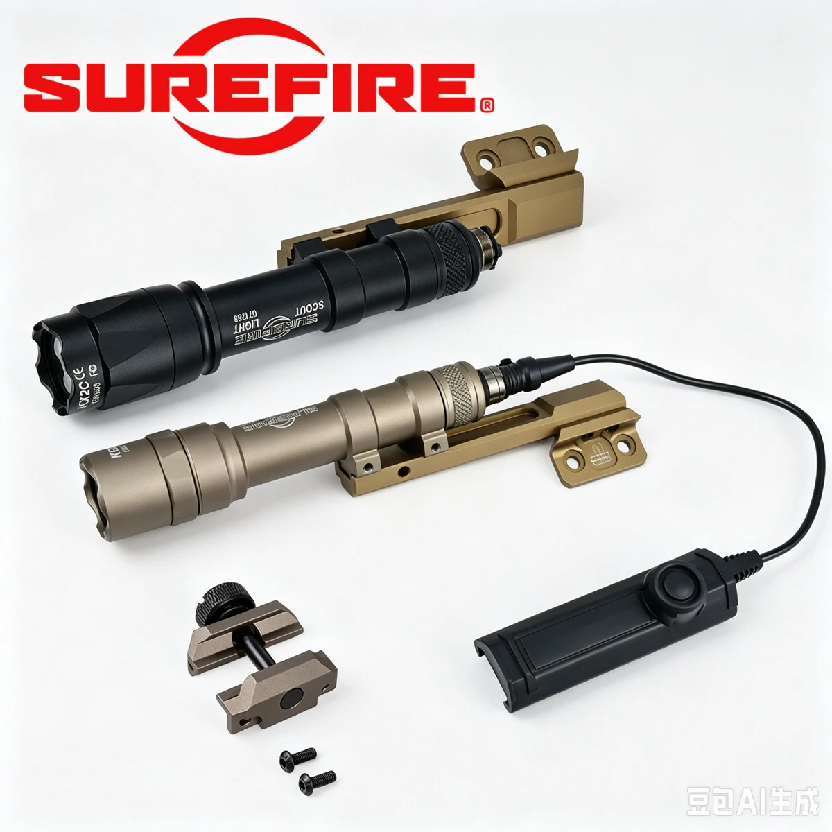 Surefire M300B M600C Flashlight with Extended Side Mount Switch Fit 20mm M-LK Keymod Rail Hunting M300 M600B Scout LED Light