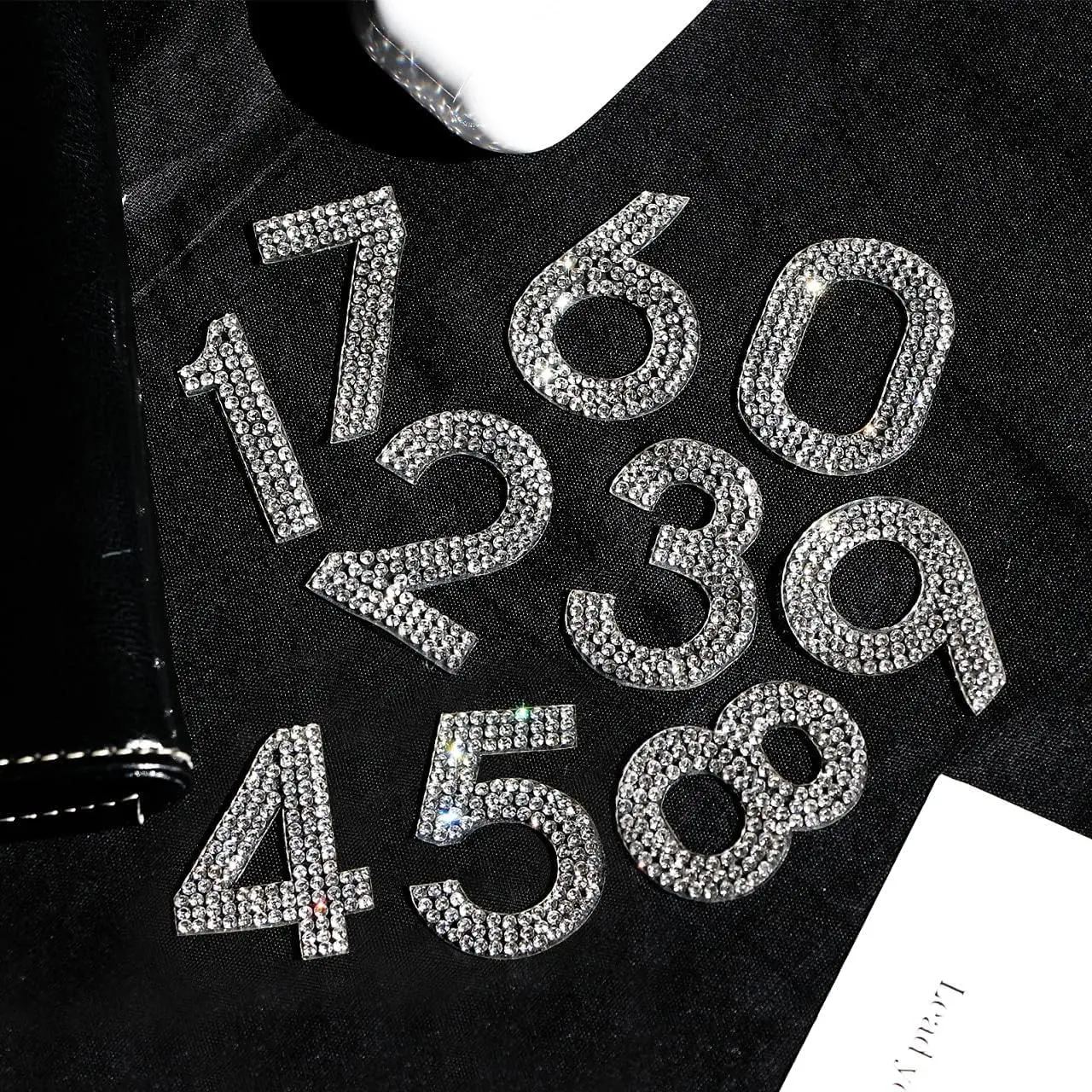 40 Pcs Rhinestone Number Stickers Self-Adhesive Glitter Numbers 0-9 for Mailbox Car Door Craft DIY view 5