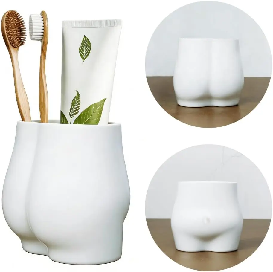 

Funny Shape Silicone Toothbrush Holder for Bathroom, 3.5 Inch with Drainage Hole, Durable Minimalist Design