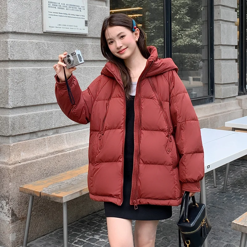 Piumino di media lunghezza 2025 Nuovo arrivo invernale Taglie forti per donne curvy - Cappotto alla moda per pendolari con cappuccio oversize e ispessito