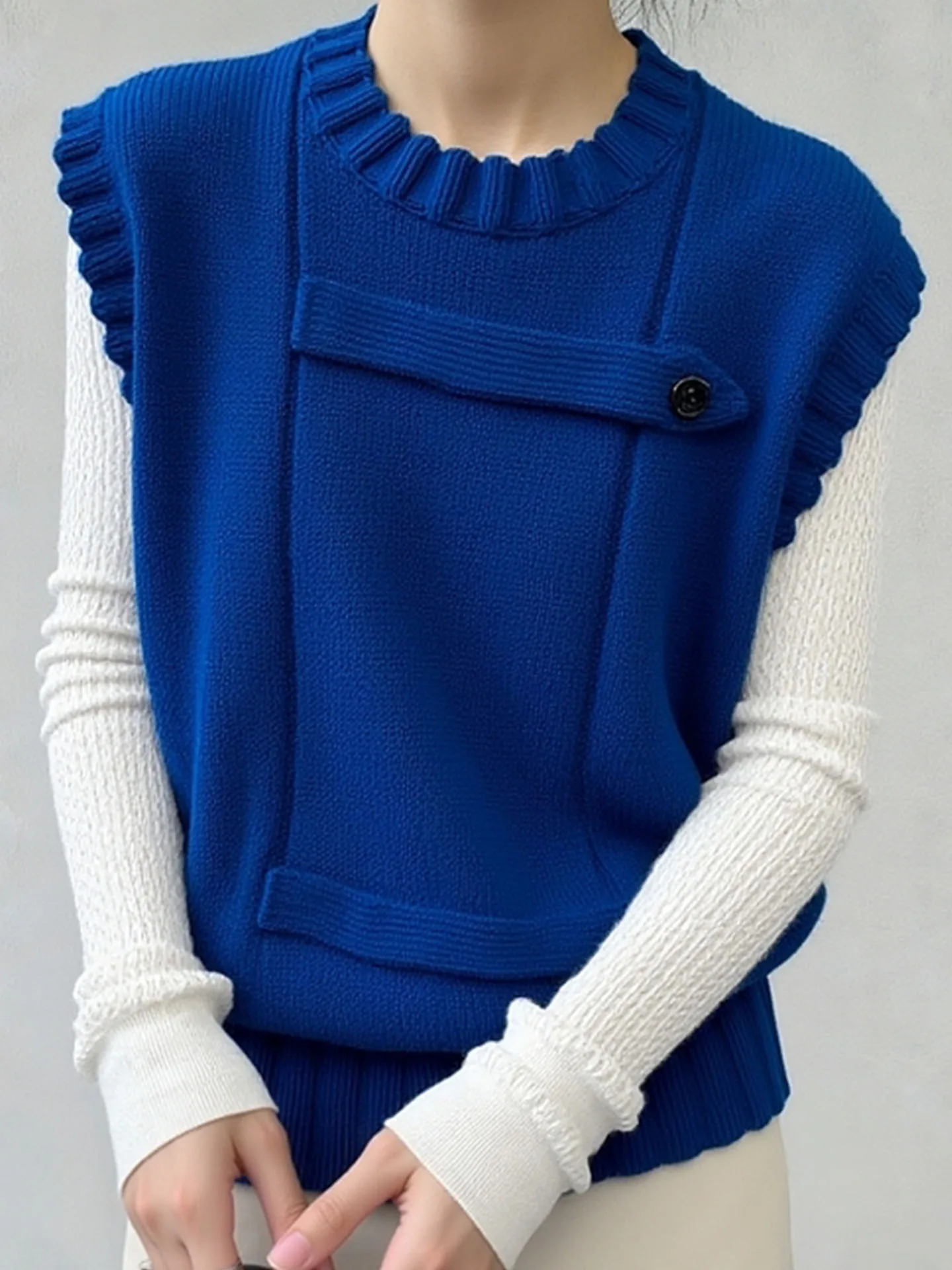 Modna kamizelka Svel 2025 Jesień Zima Dojazdy do Pracy Elegancka Odzież Damska Warstwowy Design Unikalny Styl Dojazdy do Pracy Wiatroodp...