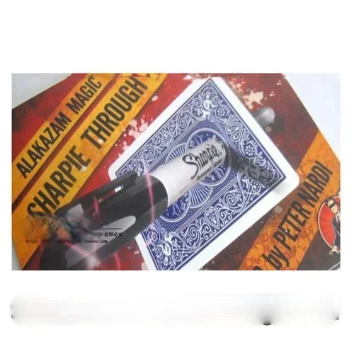 Sharpie Through Card (Gimmick) STC Card Magic Tricks Accessories Mentalism Close-Up Magic Fun Illusion Magia Toys Magician Props