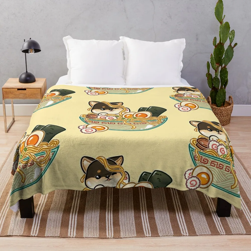 

Shiba Ramen Bowl Throw Blanket halloween Fashion Sofas Warm Thermals For Travel Blankets