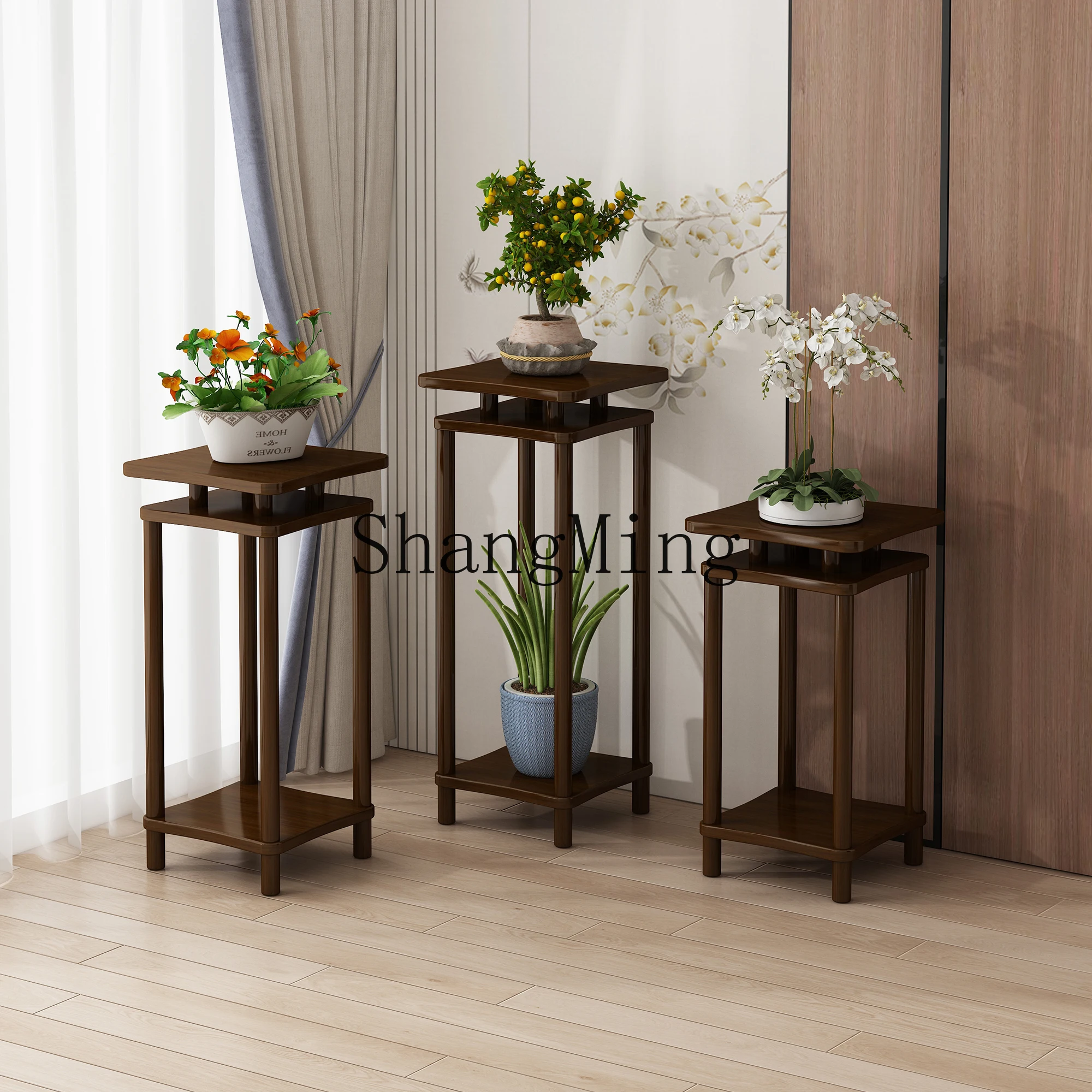 CL flower stand New Chinese-style indoor floor-to-ceiling flower stand Living room hanging orchid flower stand