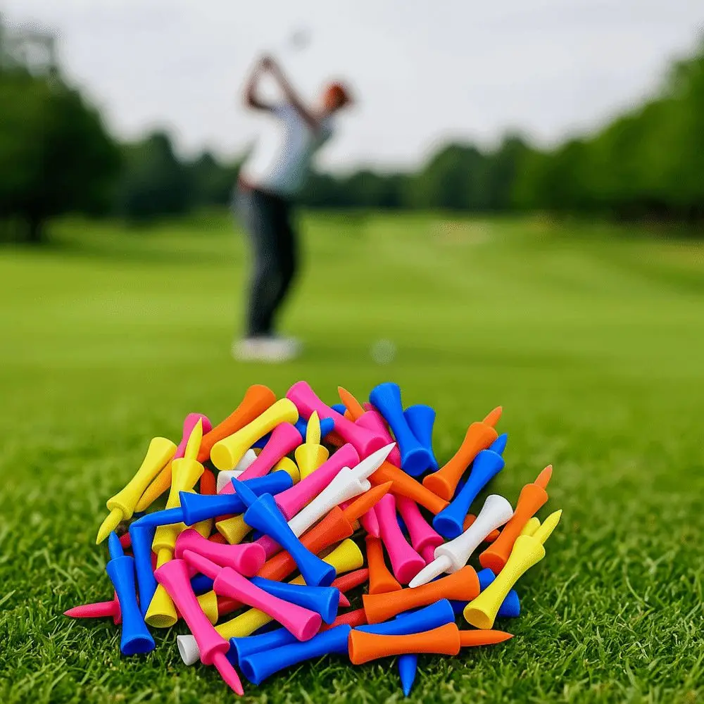 

100pcs 68mm Golf Rubber Tee Plastic Replacement Professional Golf Tee Anti-loss Portable Golf Practice Tee Outdoor