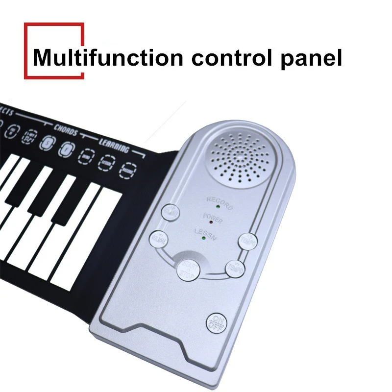 Brinquedo de piano eletrônico dobrável portátil de silicone com 49 teclas para crianças instrumento musical de teclado para presente infantil