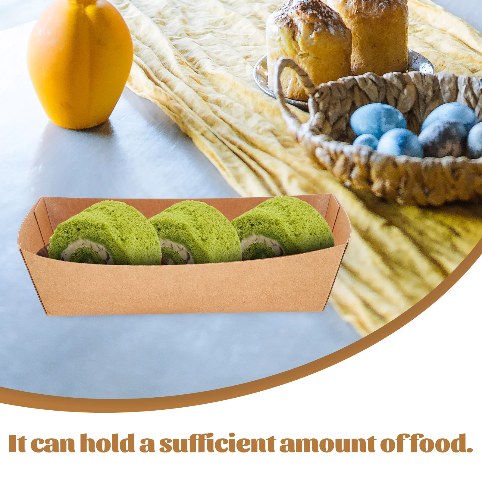 100Pcs Disposable Paper Food Boats Appetizer Plates Serving Trays Picnic Snack Party Food Plates Disposable Serving Trays