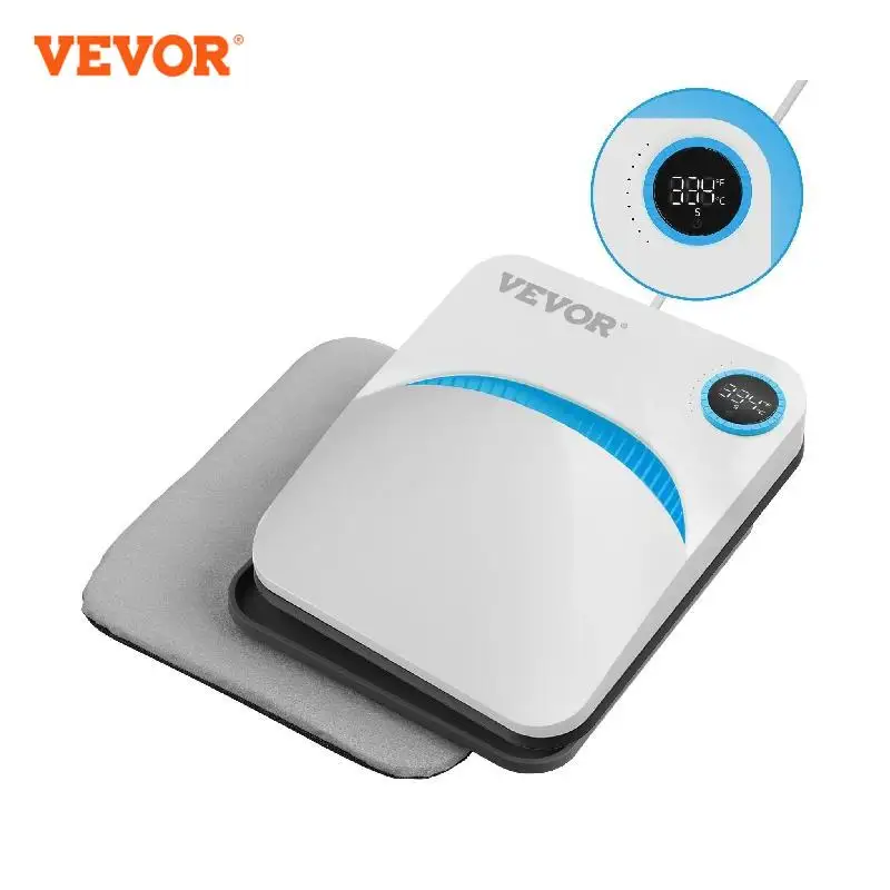 VEVOR 9x9/12x10 in Portable Heat Press Machine DIY Shirt Printing Multifunctional Sublimation Transfer for HTV Vinyl T-shirt Bag