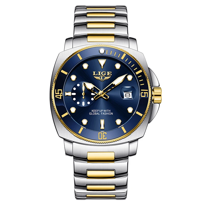 Men's Trendy Waterproof Luminous Stainless Steel Watch