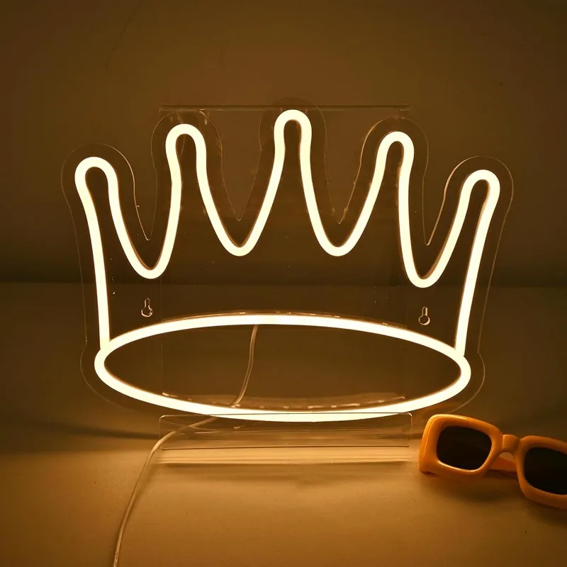 Crown Neon LED Crown Neon Large Wall Hanging Light Art Deco Neon Bedroom Children's Room ShopApartmentDorm BirthdayParty Wedding