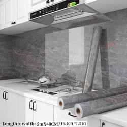 5m/Roll Waterproof Marble Wallpaper Contact Paper Wall Sticker Self Adhesive Bathroom Kitchen Countertop Home Decorative Film