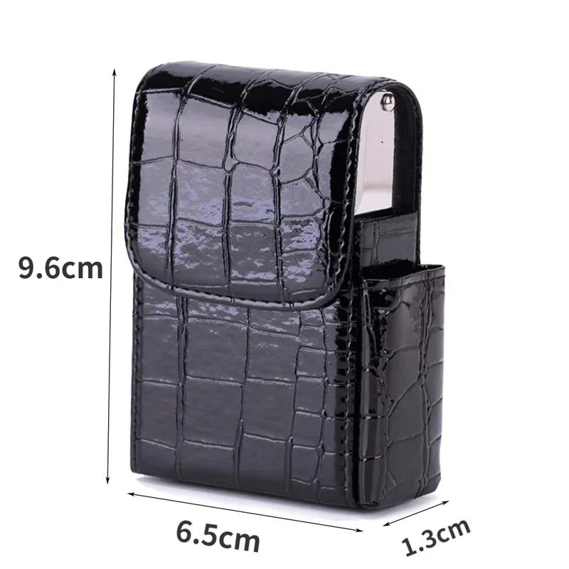 Cigarette Box Lighter Holder Tobacco PU Leather Nice Gift Smoker Smoke Tools Cigar Case Men Supplies