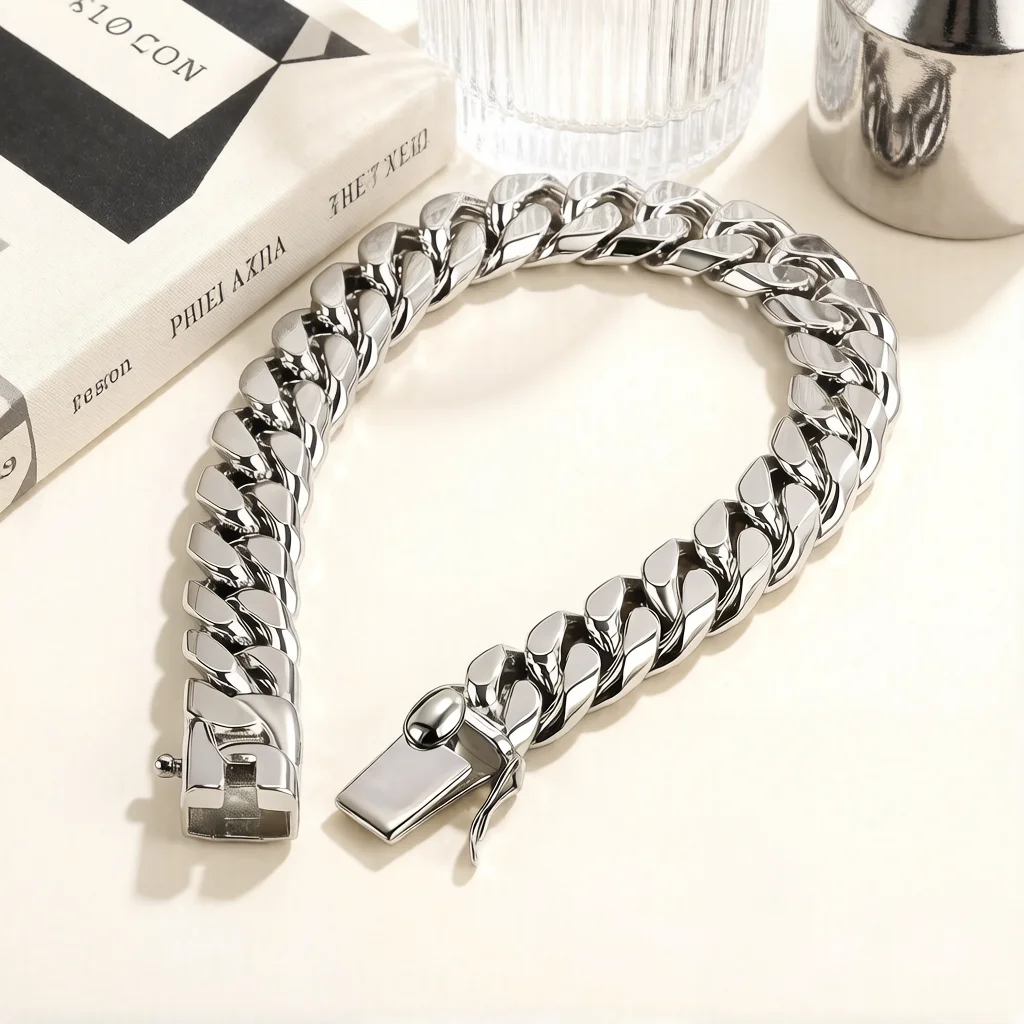 925 Sterling Silver Hip Hop Bracelet 12mm Cuban Chain Unisex Classic Friendship Jewelry Durable for Long Wear