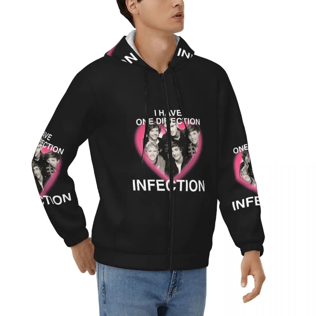 I Have A One Direction Infection Zipper Hoodie Harajuku Pullover Autumn Winter Men's Women's Sweatshirt Long Sleeve Tops
